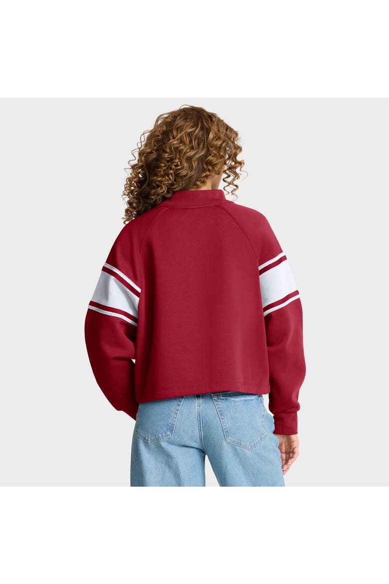 Women's Fanatics Crimson Oklahoma Sooners Oversized Hometown Premium Punt Coverage Raglan Pullover Sweatshirt, Alternate, color, Crimson