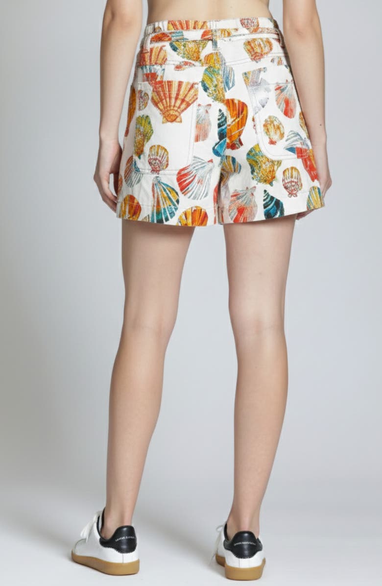 APNY Coastal Tie Waist Shorts, Alternate, color, Hot Coral Multi