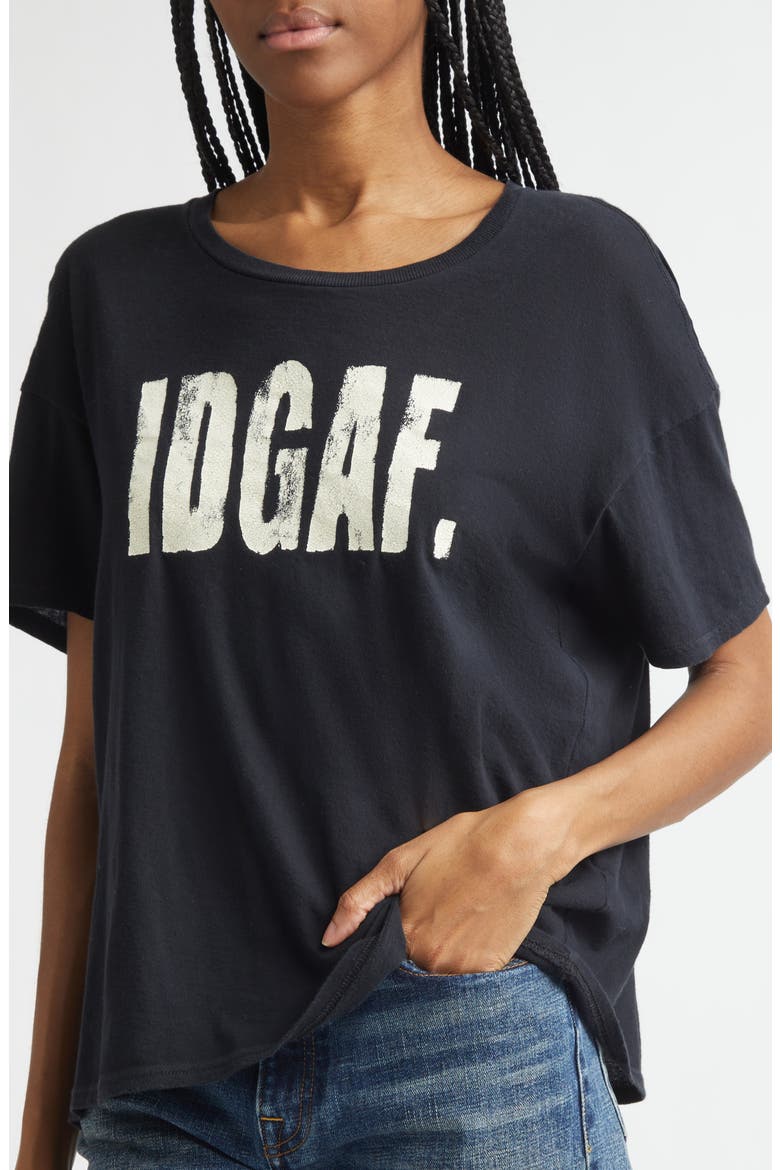 IDGAF Cotton & Cashmere Graphic T-Shirt, Alternate, color, BLACK