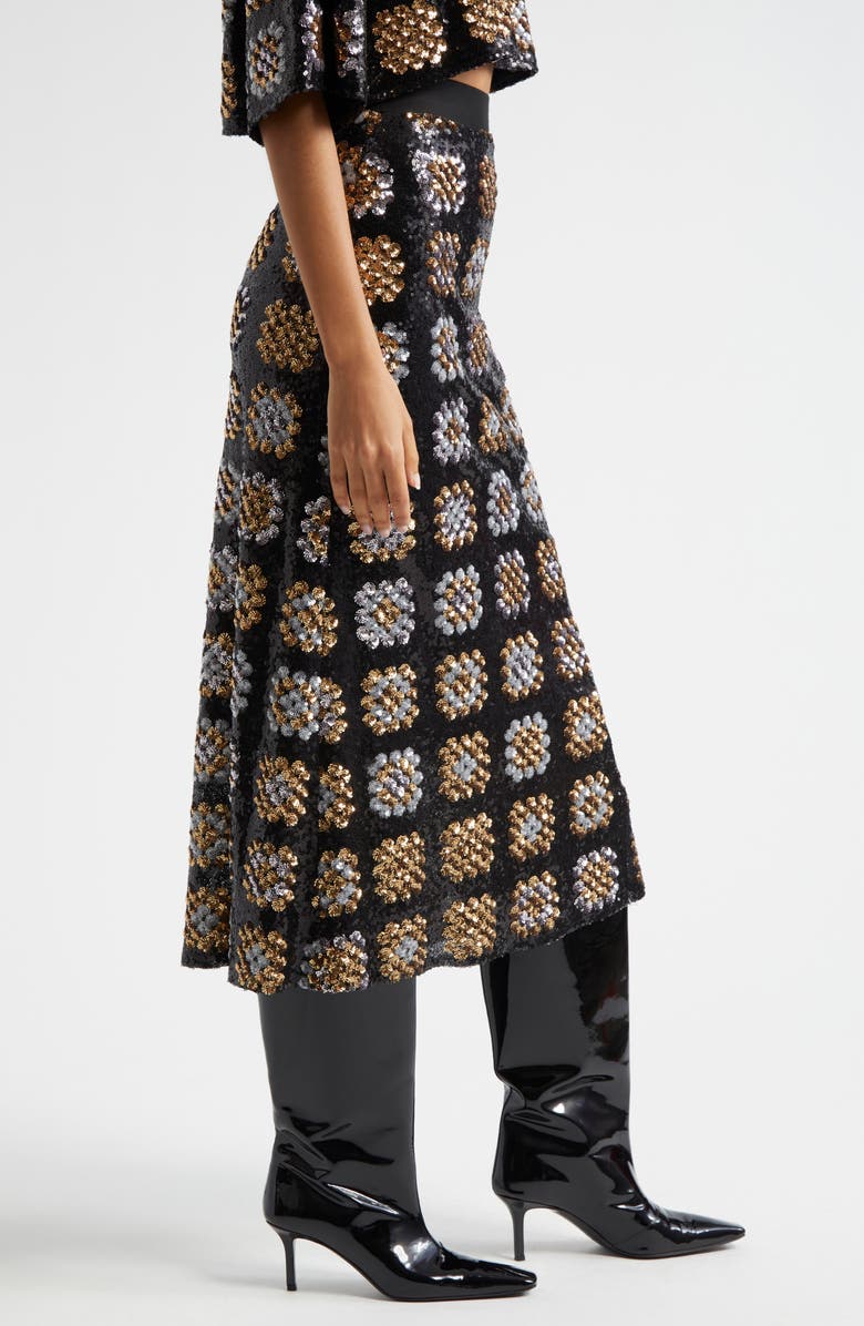 Smythe Sequin Midi Skirt, Alternate, color, 