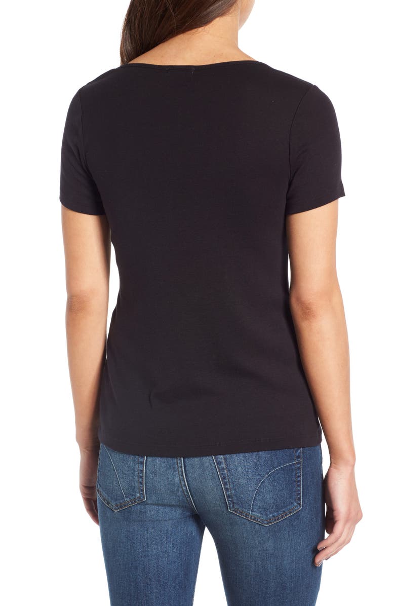 Splendid 1x1 Cross Front Tee, Alternate, color, 