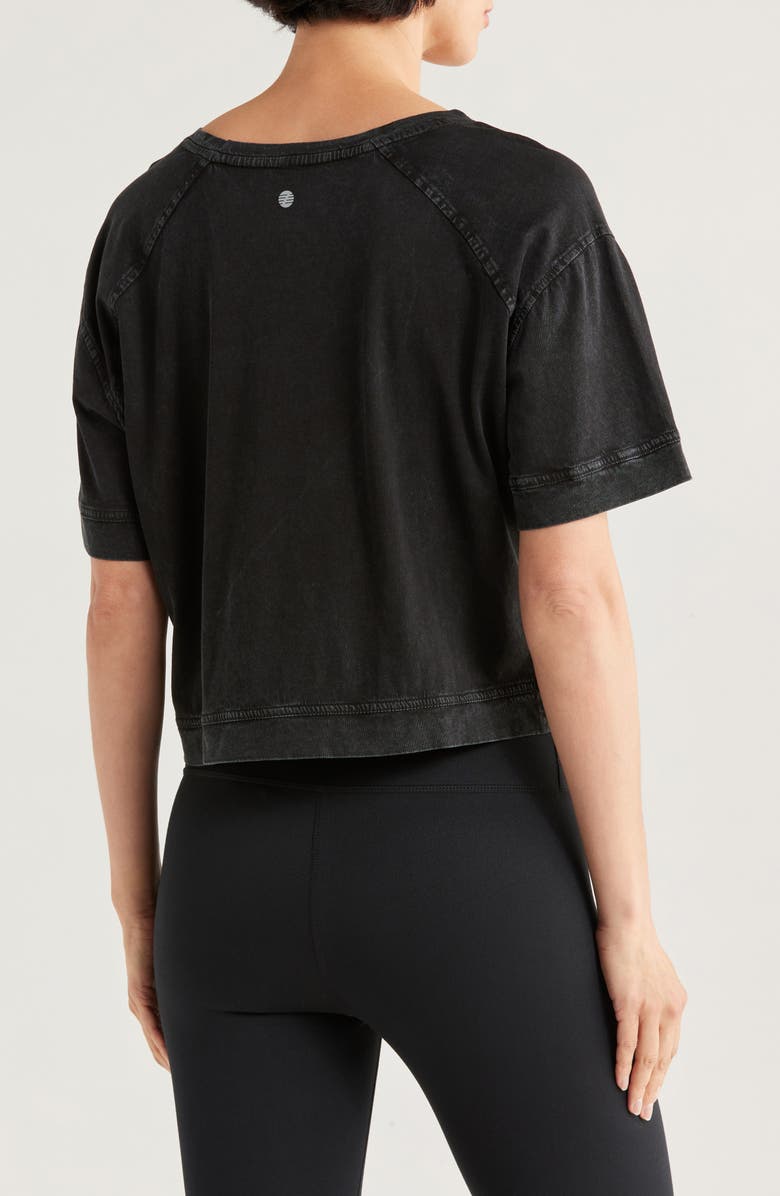 Z by Zella Vintage Wash Boxy Tee, Alternate, color, Black