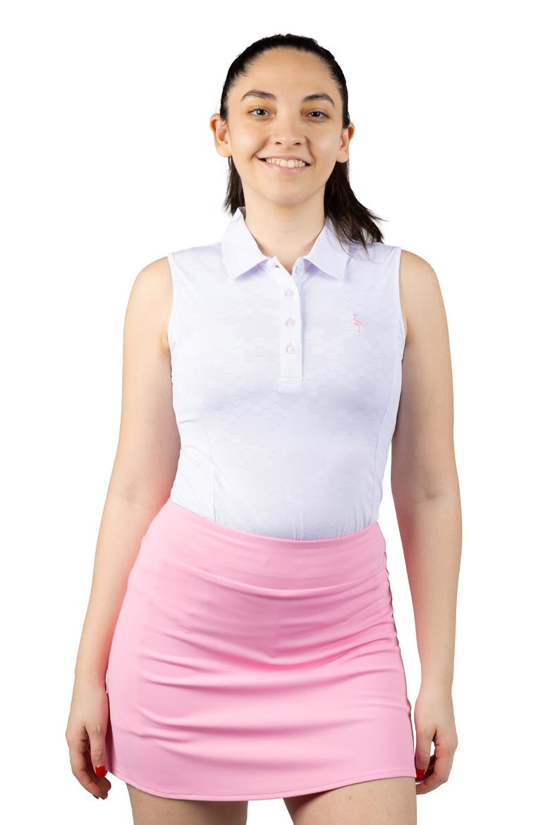 Honeycomb Textured Polo Tank, Alternate, color, WHITE