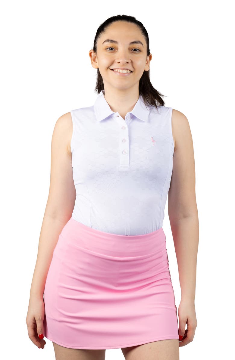 TailorByrd Honeycomb Textured Polo Tank, Alternate, color, White