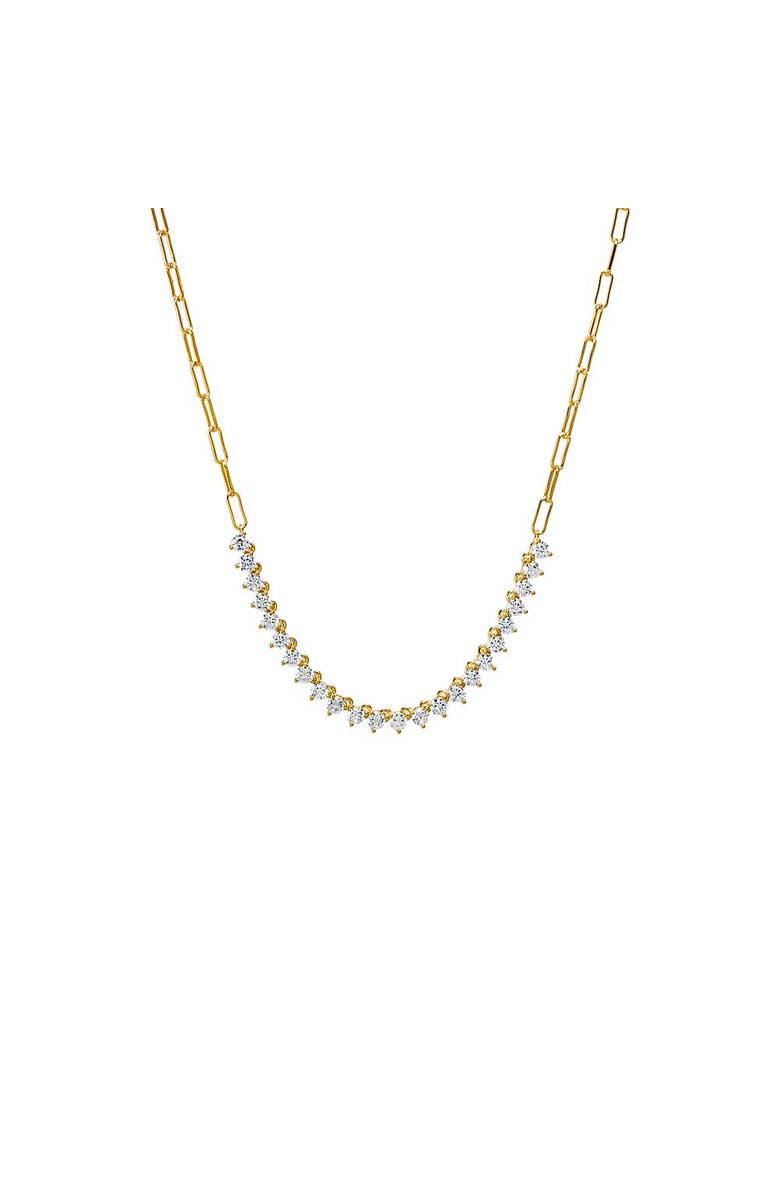 BY ADINA EDEN CZ Half Tennis Paperclip Necklace, Main, color, 