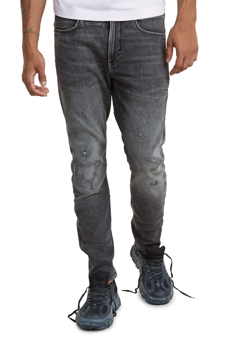 D-Staq 3D Slim Fit Nine-Pocket Jeans, Main, color, FADED ODYSSEY GREY DESTROYED