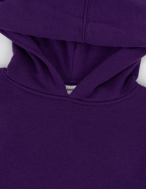 Leveret Kids Pullover Hoodie, Cotton Blend, Kangaroo Pocket, Solid Colors In Purple