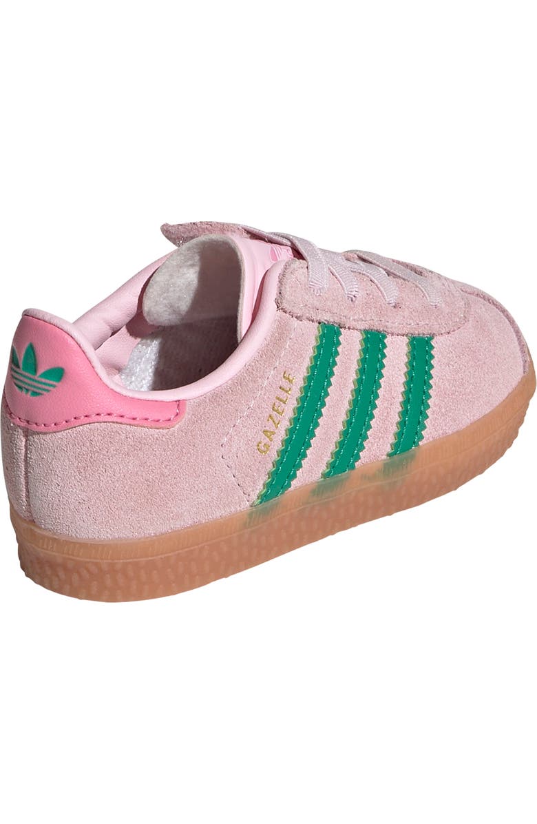 adidas Kids' Gazelle Sneaker, Alternate, color, Clear Pink/Court Green/Bliss Pink
