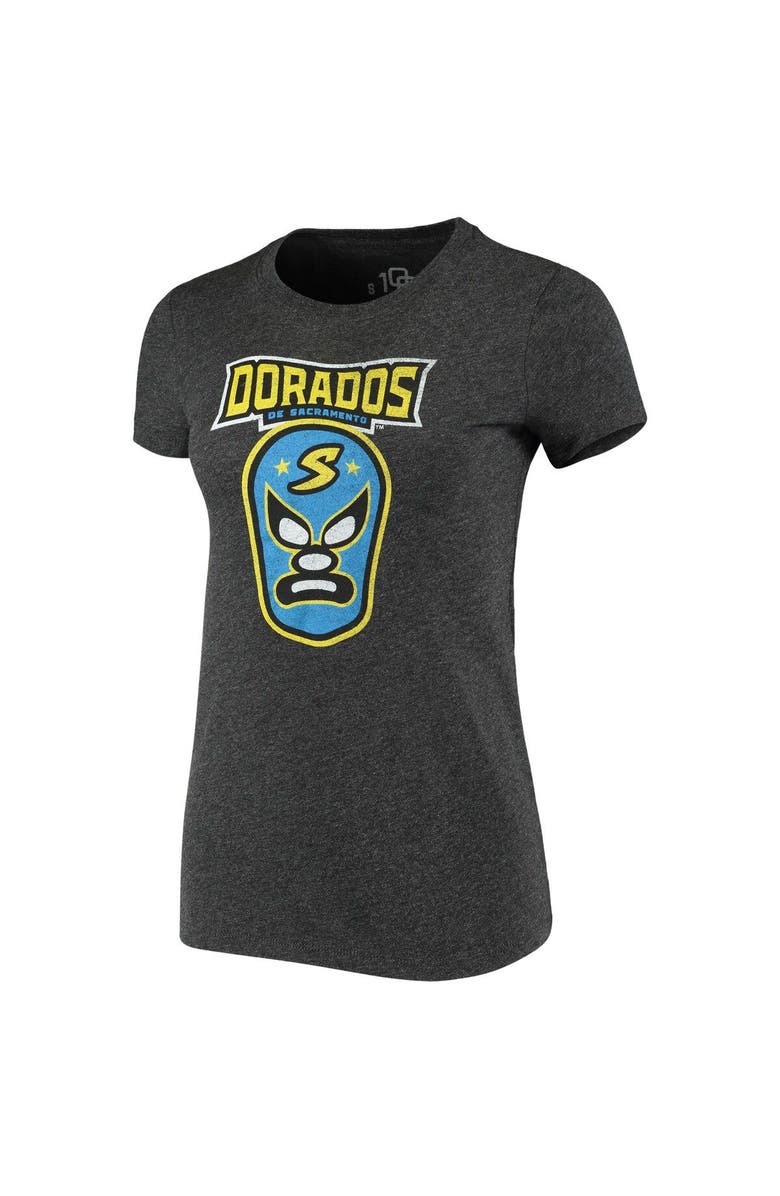 108 STITCHES Women's Black Sacramento Dorados Copa de la Diversion Script Tri-Blend Scoop Neck T-Shirt, Alternate, color, 