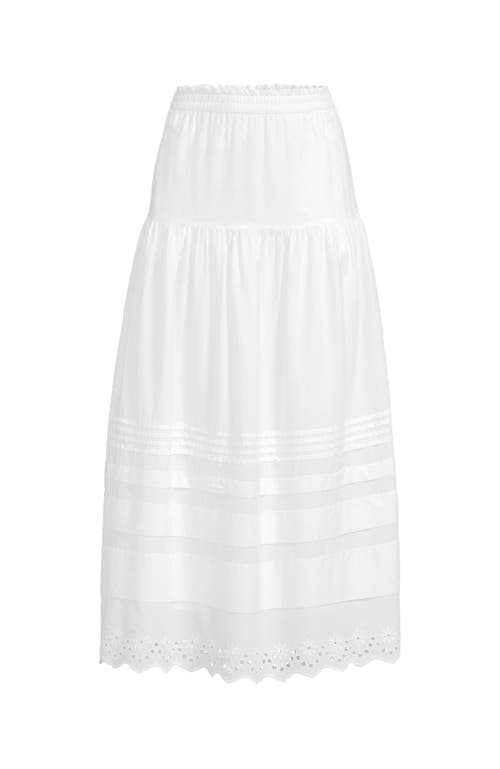 Lands' End Voile Tiered Eyelet Maxi Skirt In White