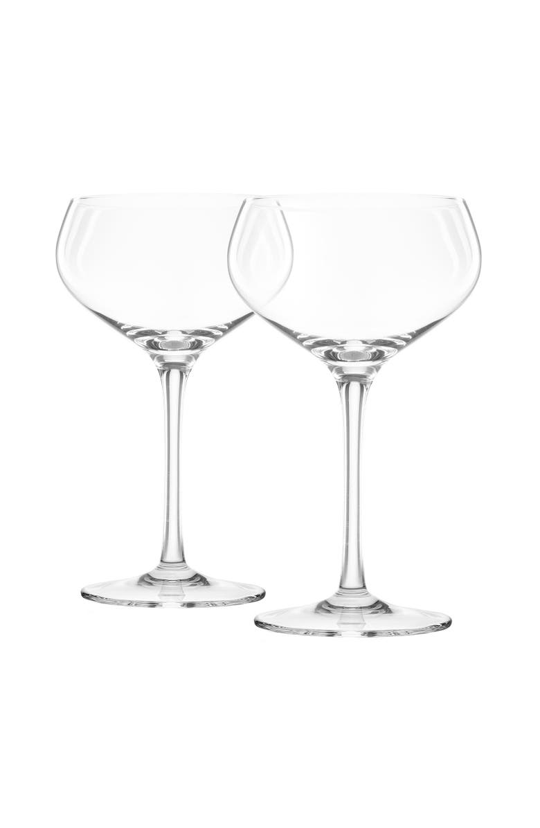 FINAL TOUCH Coupe Lead-Free Crystal Glasses - Set of 2, Alternate, color, Clear