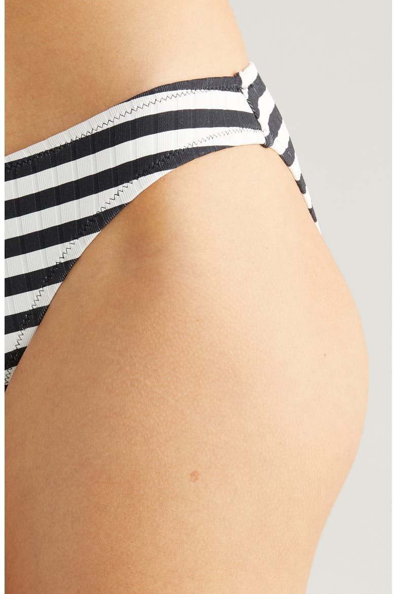 Elle Stripe Bikini Bottoms, Alternate, color, BLACKOUT X MARSHMALLOW