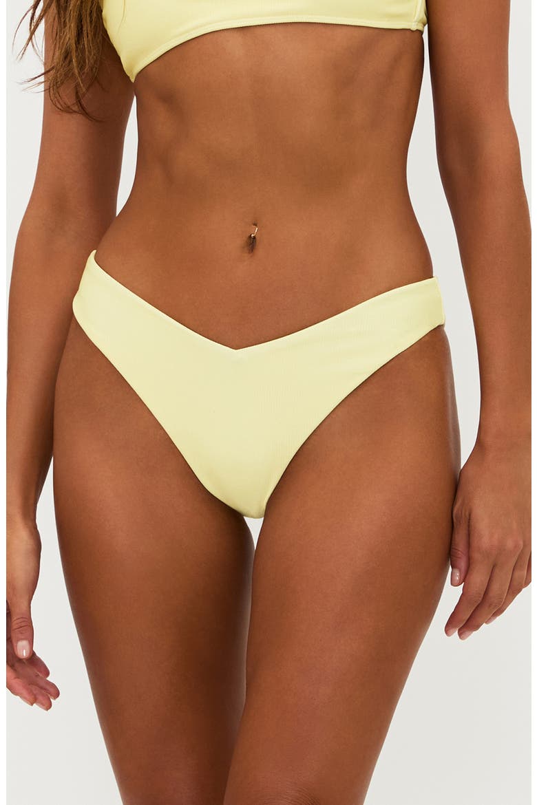 Vanessa High Cut Bikini Bottoms, Main, color, BUTTER BLO