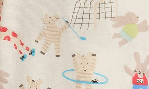 Magnetic Me Furry Field Day Print Footie In Beige