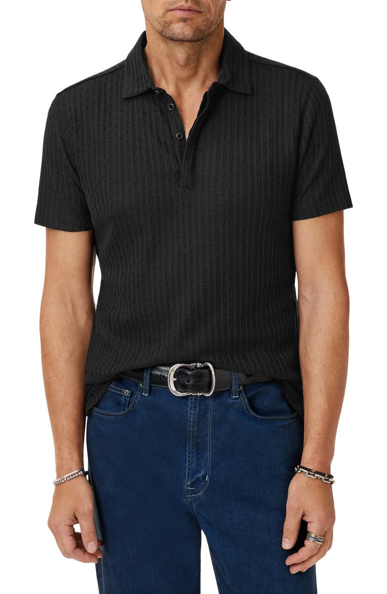 John Varvatos Grana Texture Polo, Main, color, Black