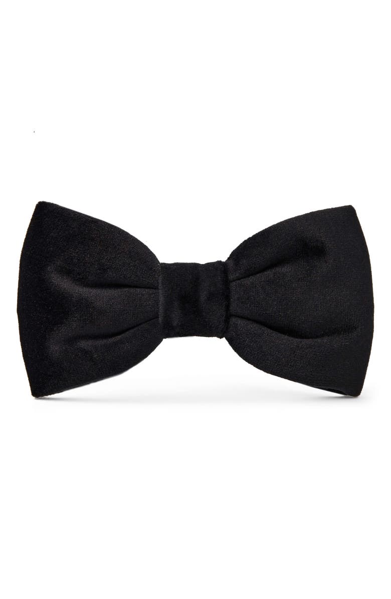 The Foggy Dog Velvet Dog Bow Tie, Main, color, Black