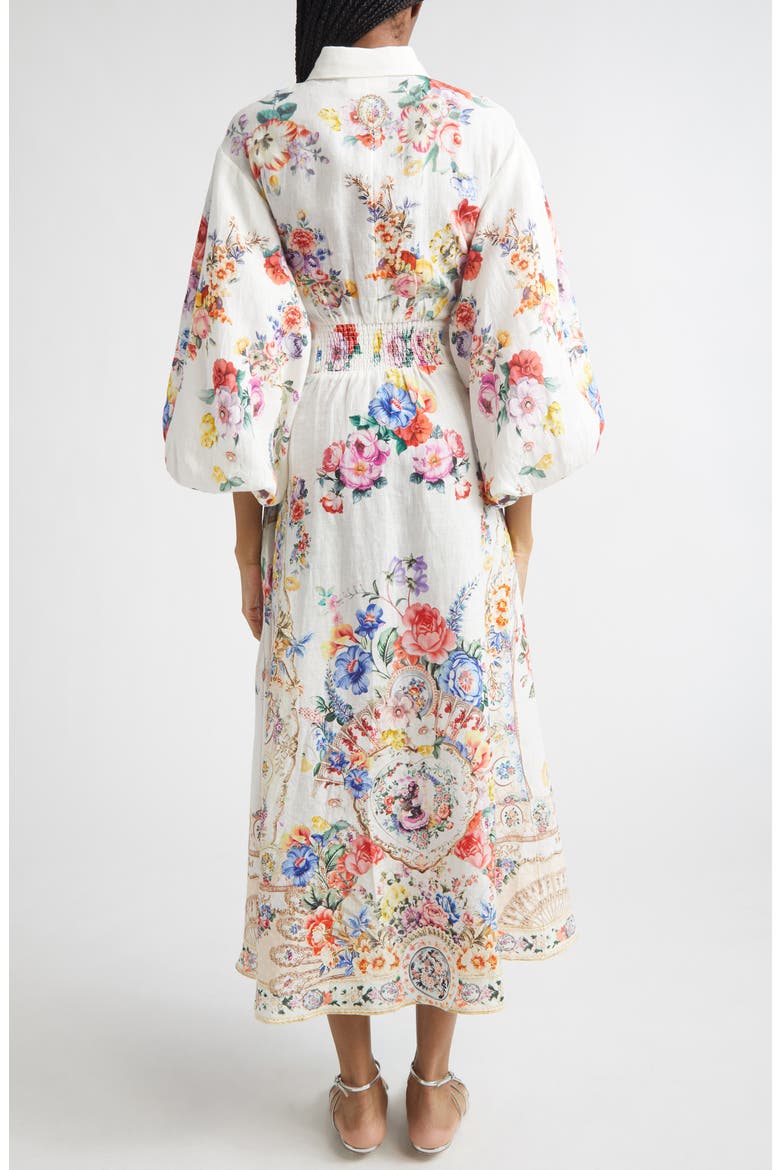 I Left My Heart in Granada Print Tie Waist Linen Shirtdress, Alternate, color, I LEFT MY HEART IN GRANADA