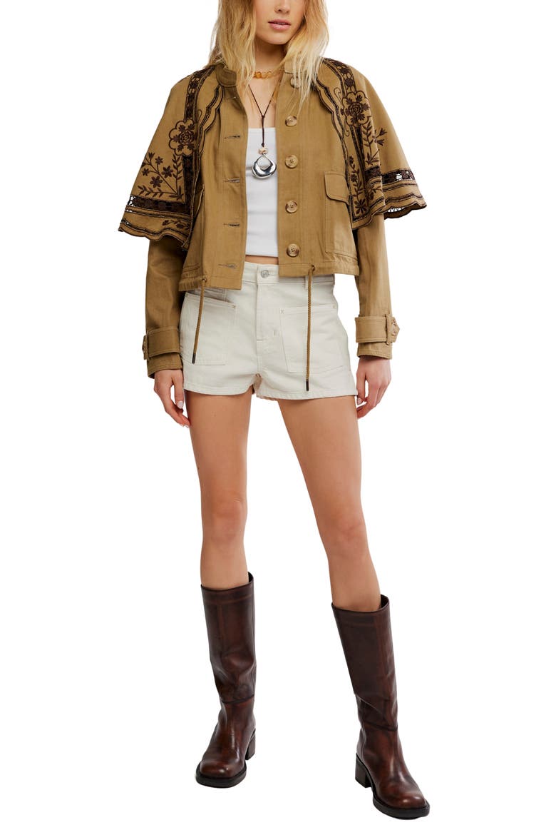 Bali Hideaway Cutwork & Embroidery Cotton Jacket, Alternate, color, OLIVE COMBO