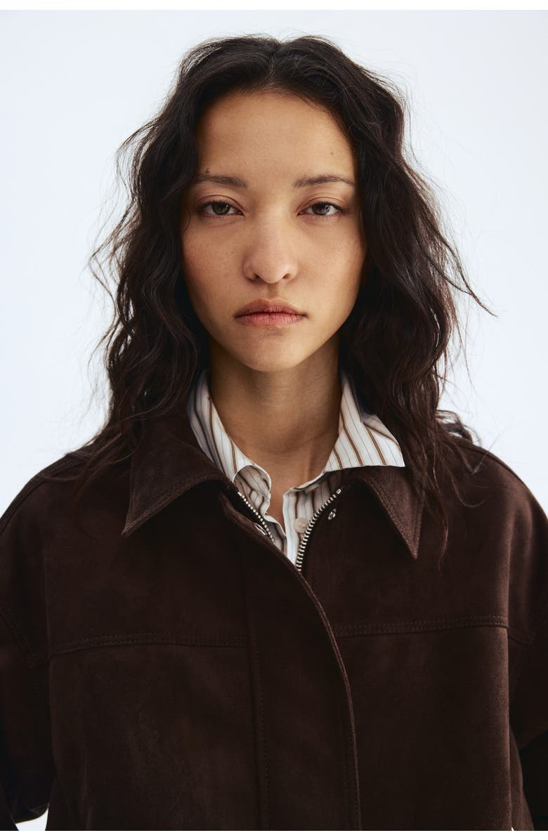 H&M Napped Jacket, Alternate, color, Brown