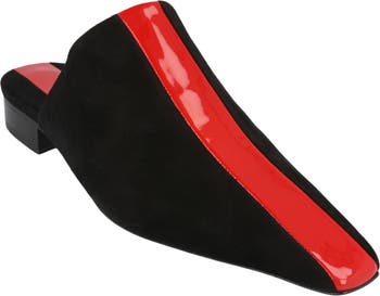 Patent Stripe Leather Mule