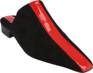 FERRAGAMO Patent Stripe Leather Mule