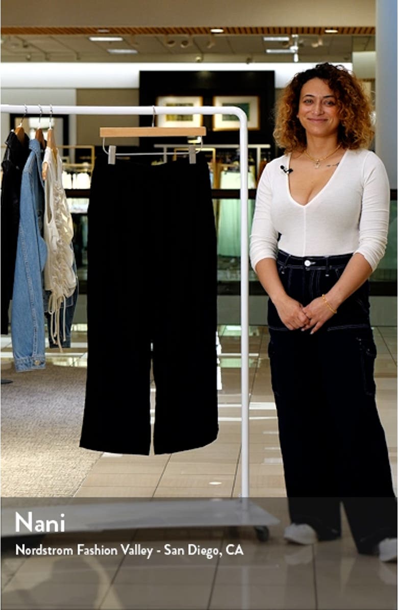 Crinkled Straight Leg Crop Crepe Pants, sales video thumbnail