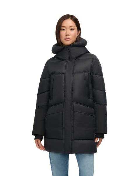 Heirani Mid-Length Quilted Parka Puffer with Oversized Hood