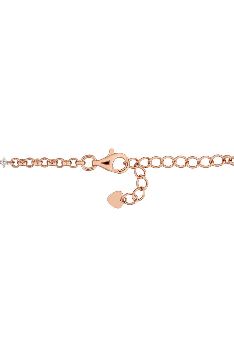 DELMAR Lab Created Pink & White Sapphire Bracelet, Alternate, color, Pink