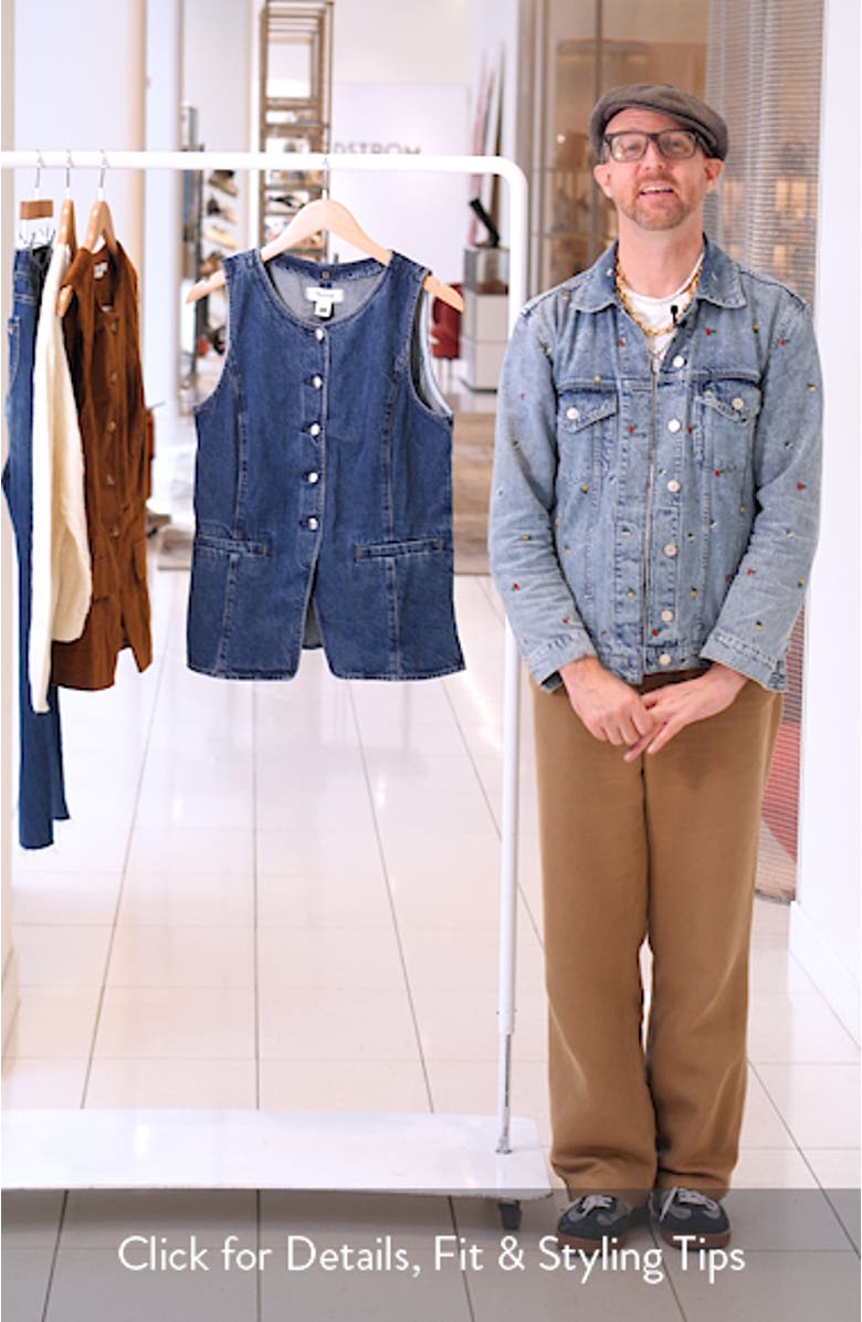 Crewneck Cutaway Denim Vest, sales video thumbnail