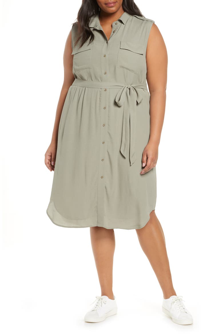 Dasha Utility Shirtdress, Main, color, VETIVER