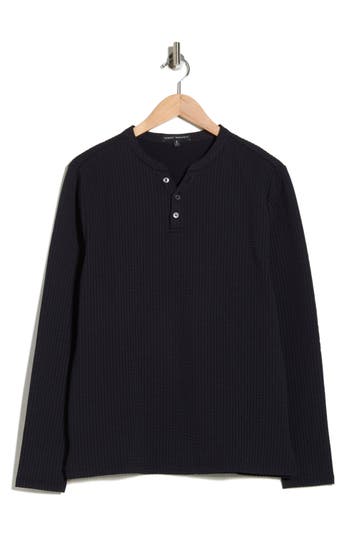 Robert Barakett Jeffrey Y-neck Henley Top In Blue