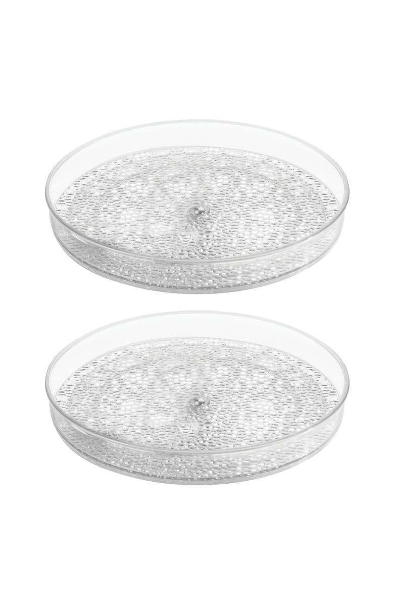iDesign 9-Inch Plastic Lazy Susan Organizer for Bathroom - Set of 2 - Clear, Main, color, Clear