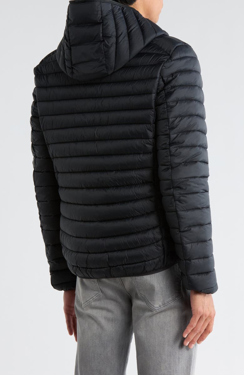 Save The Duck Luca Water Resistant Hooded Packable Puffer Jacket, Alternate, color, Black