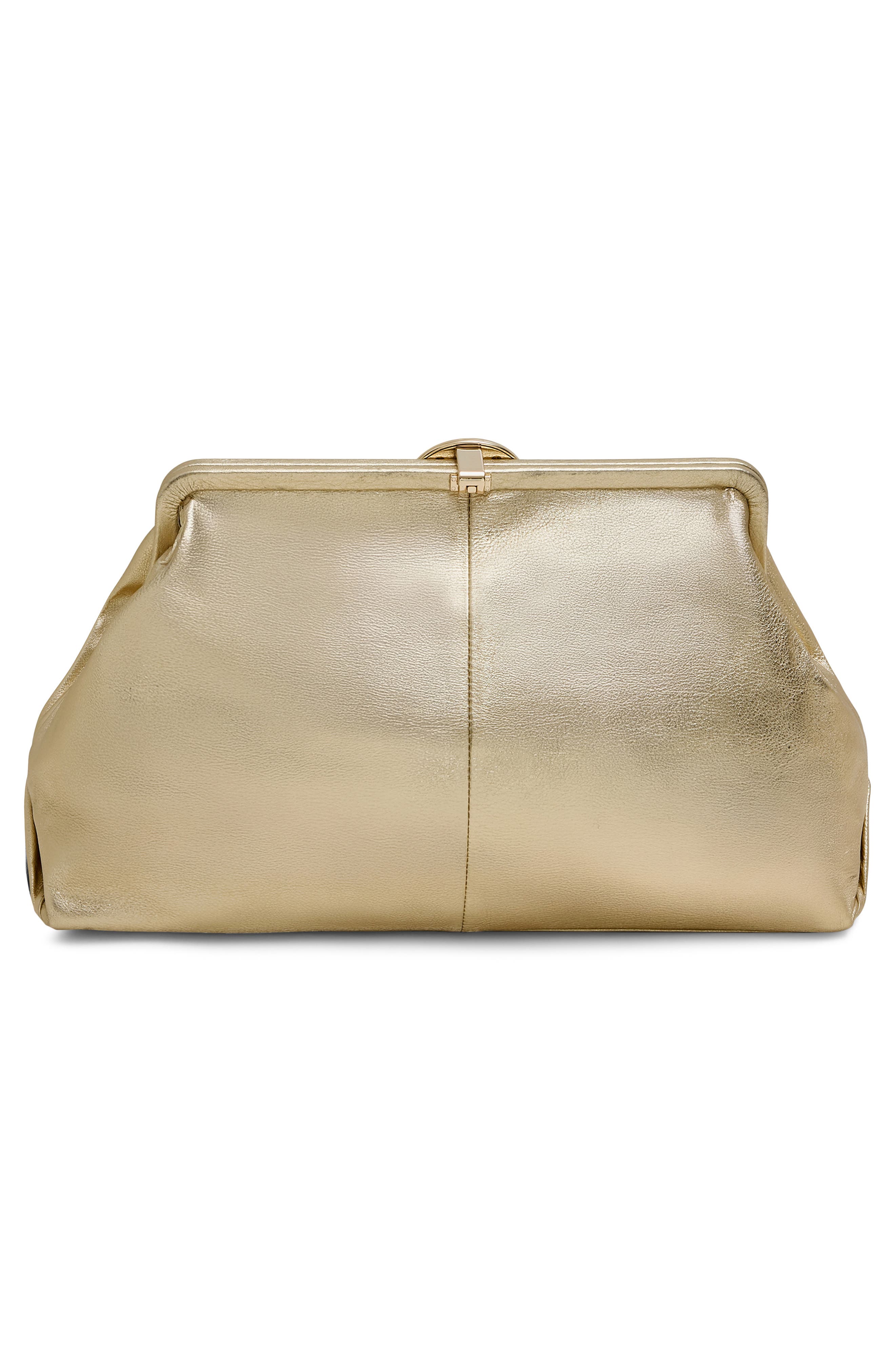 Extra Large Full Circle Frame Clutch, Alternate, color, WARM CHAMPAGNE