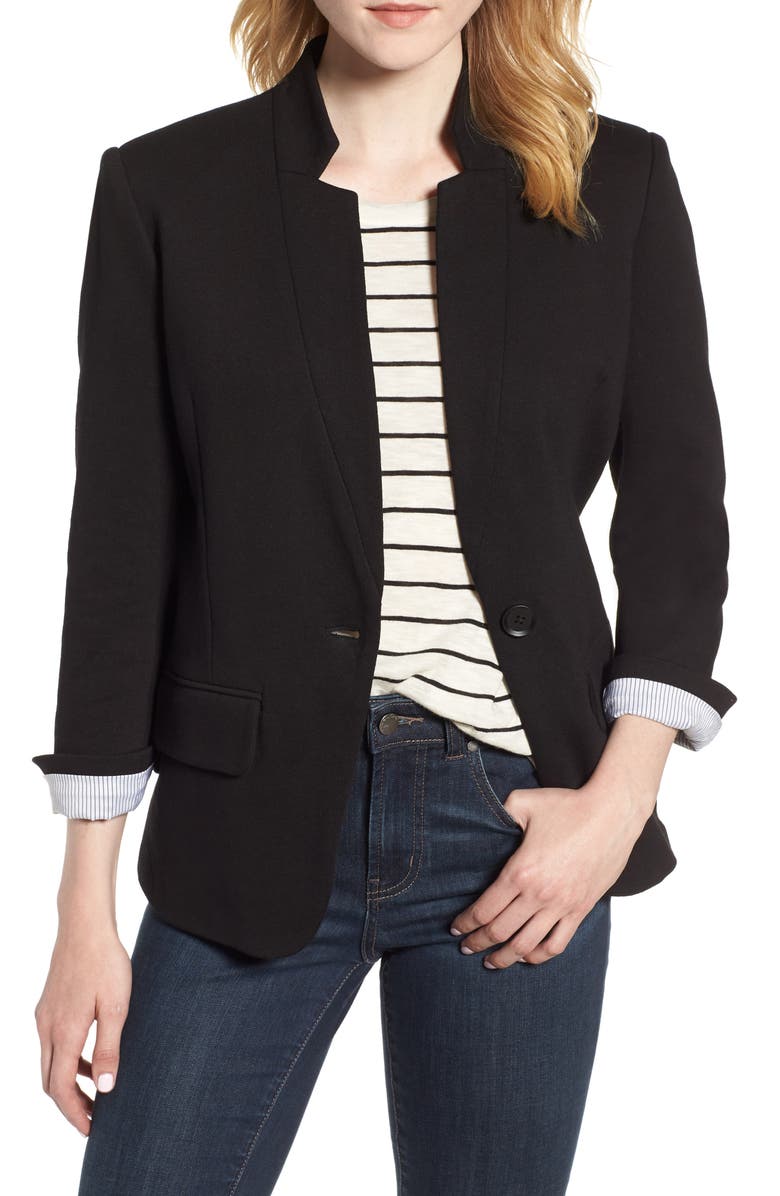 Olivia Moon Cotton Blend Knit Blazer, Main, color,