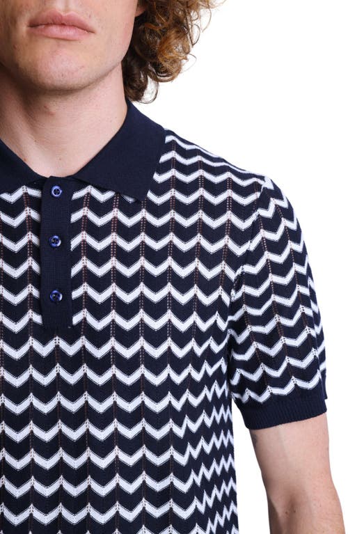 Paisley & Gray Chevron Open Knit Polo