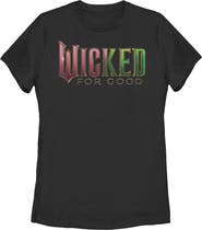 Wicked: For Good Womens Wicked For Good Official Pink and Green Logo T Shirt