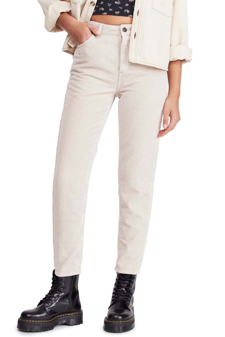 Mom Corduroy Pants, Main, color, WINTER STONE