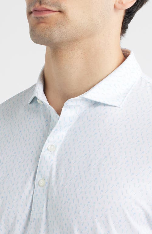 Johnnie-o Marina Palm Tree Print Performance Jersey Polo In Blue