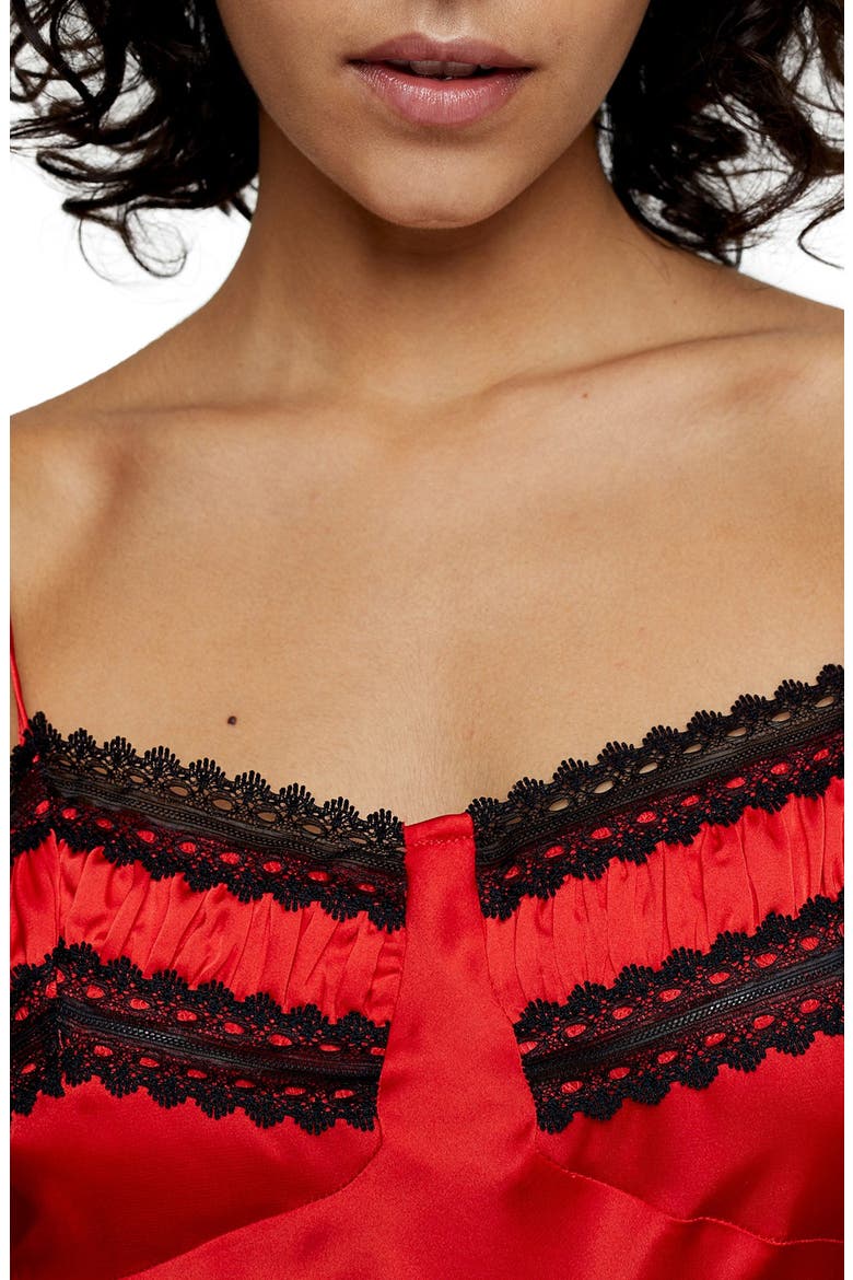 Lace Slipdress, Alternate, color, RED
