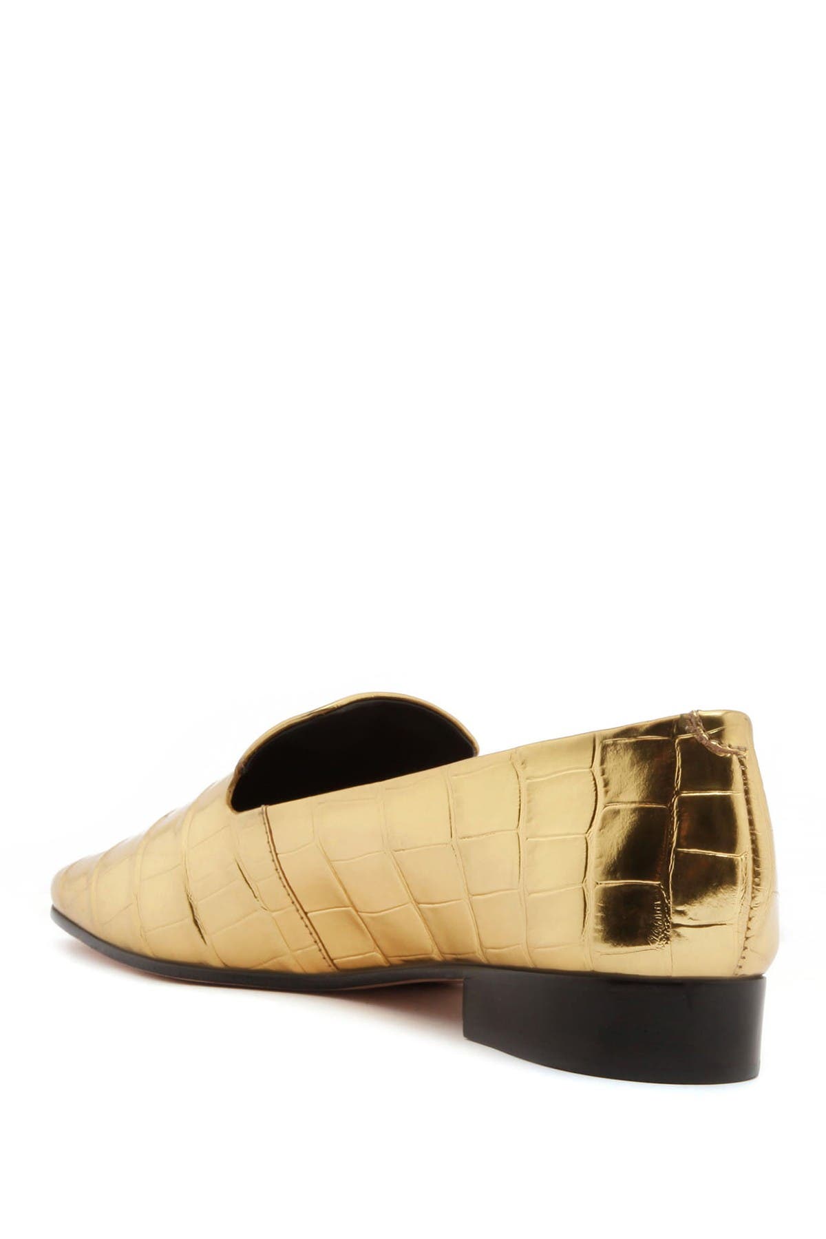Schutz Flor Metallic Croc Embossed Leather Loafer, Alternate, color, 
