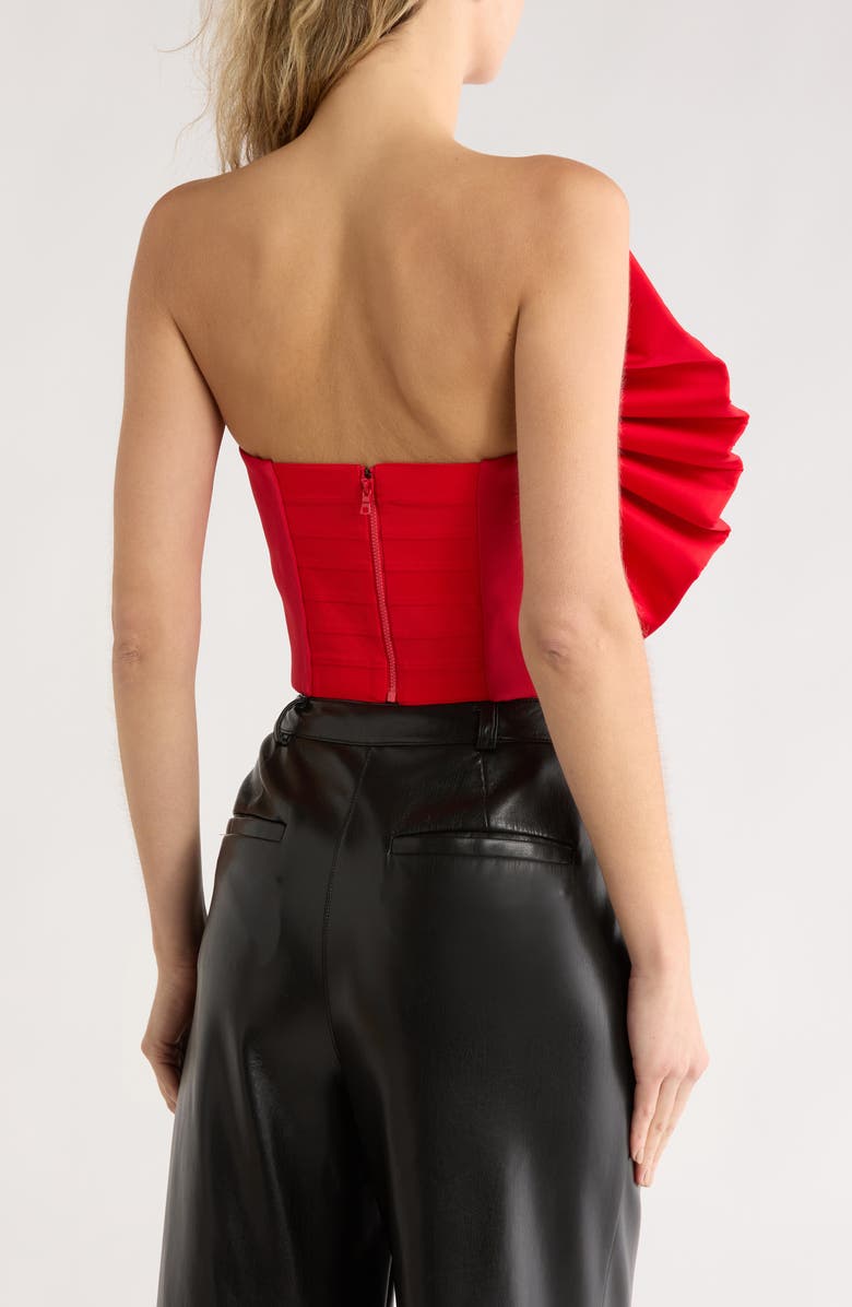 Alice + Olivia Sibella Bow Tube Top, Alternate, color, Bright Ruby
