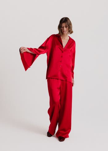 Silk Wide Leg Pants