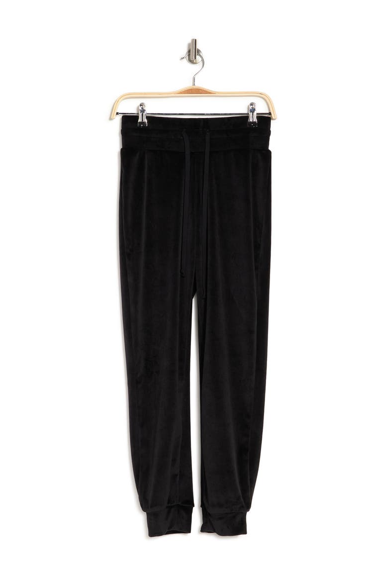 Velour Joggers, Alternate, color, BLACK