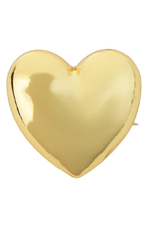 Goldtone Heart Brooch