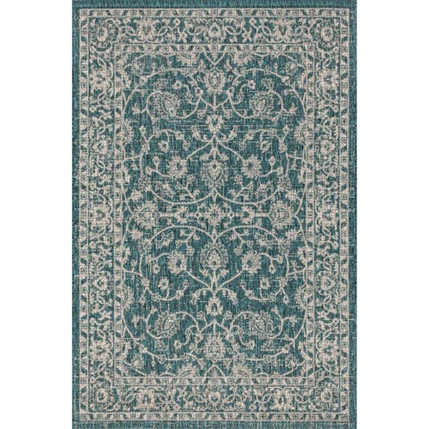 Palazzo Vine and Border Textured Weave Indoor/Outdoor Area Rug
