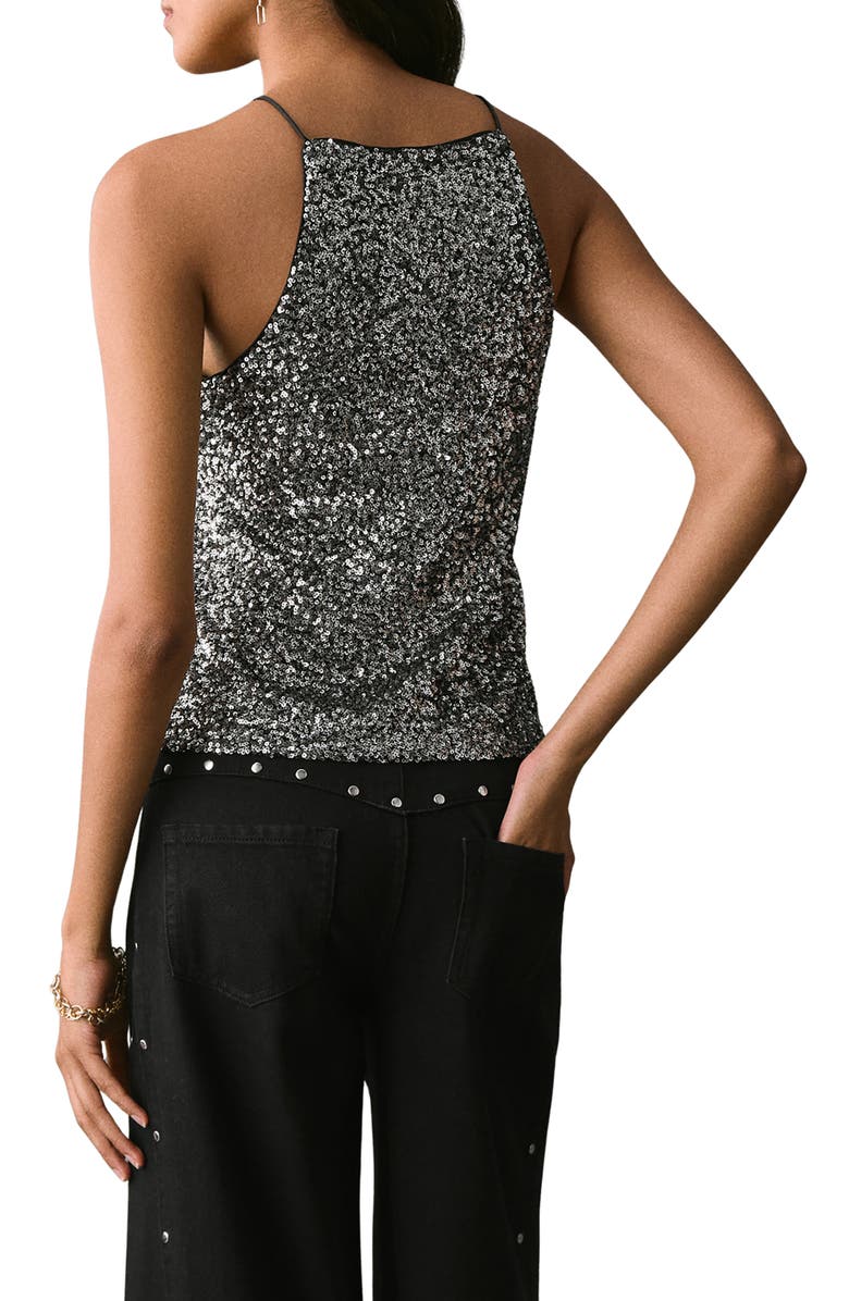 MANGO TEEN Sequin Tank, Alternate, color, Silver