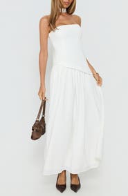 Princess Polly Odela Strapless Drop Waist Scarf Hem Dress