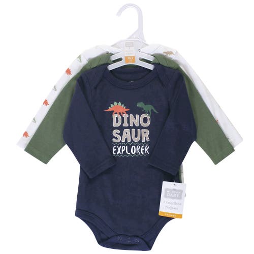 Hudson Baby Cotton Long-sleeve Bodysuits 3-pack In Multi