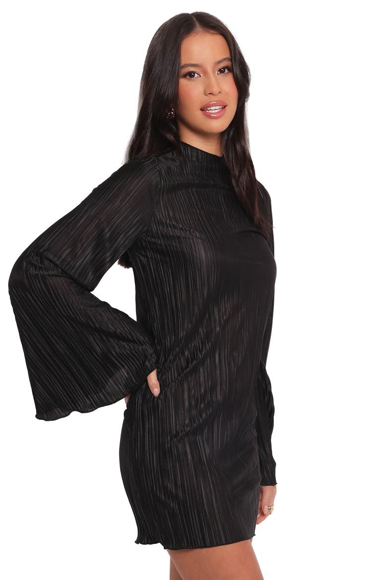 Cerise Long Sleeve Minidress, Alternate, color, BLACK